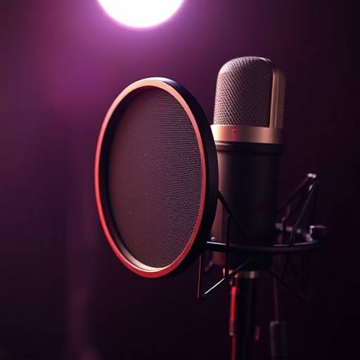 Un filtro anti-pop davanti a un microfono