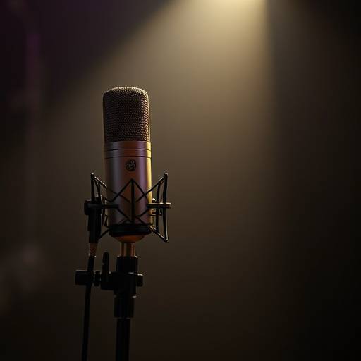 Un microfono professionale da studio su un supporto